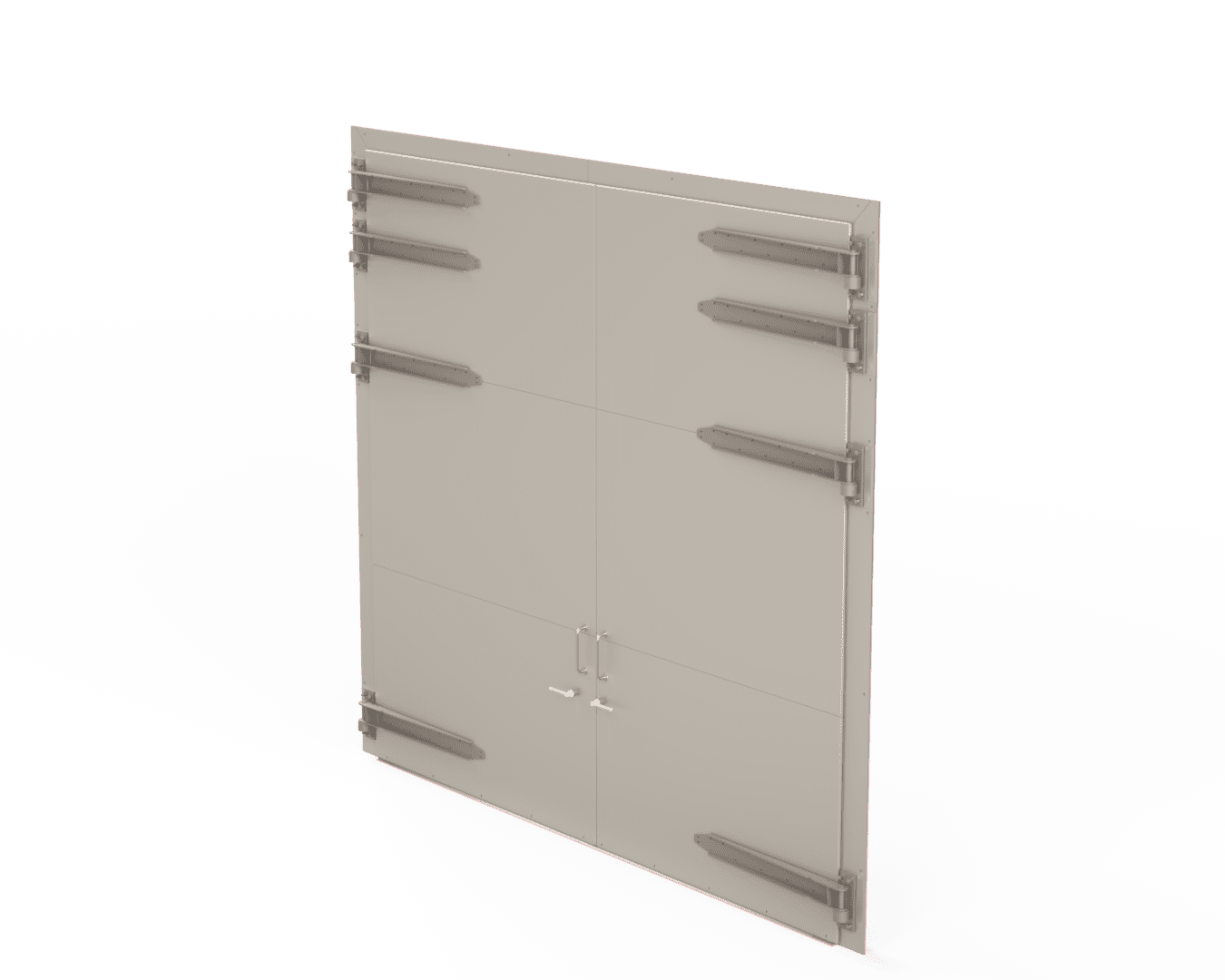 Rendu réaliste pour site internet d’une porte acoustique de grande dimension destinée à un usage industriel ou technique
