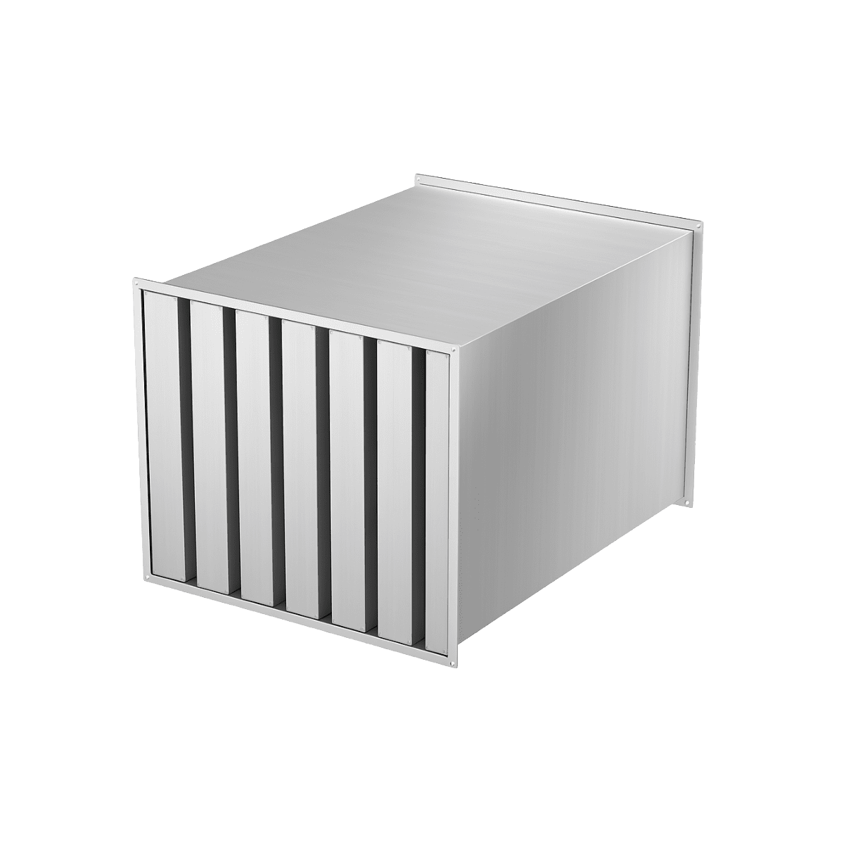 Silencieux de ventilation rectangulaire pour la réduction du bruit dans les réseaux aérauliques industriels ou tertiaires