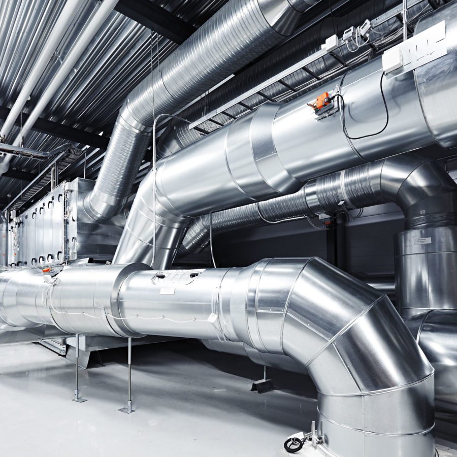 ventilation ductwork with aeraulic flow