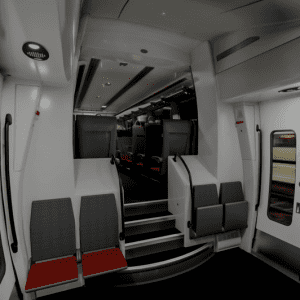 Interior of a high-capacity train