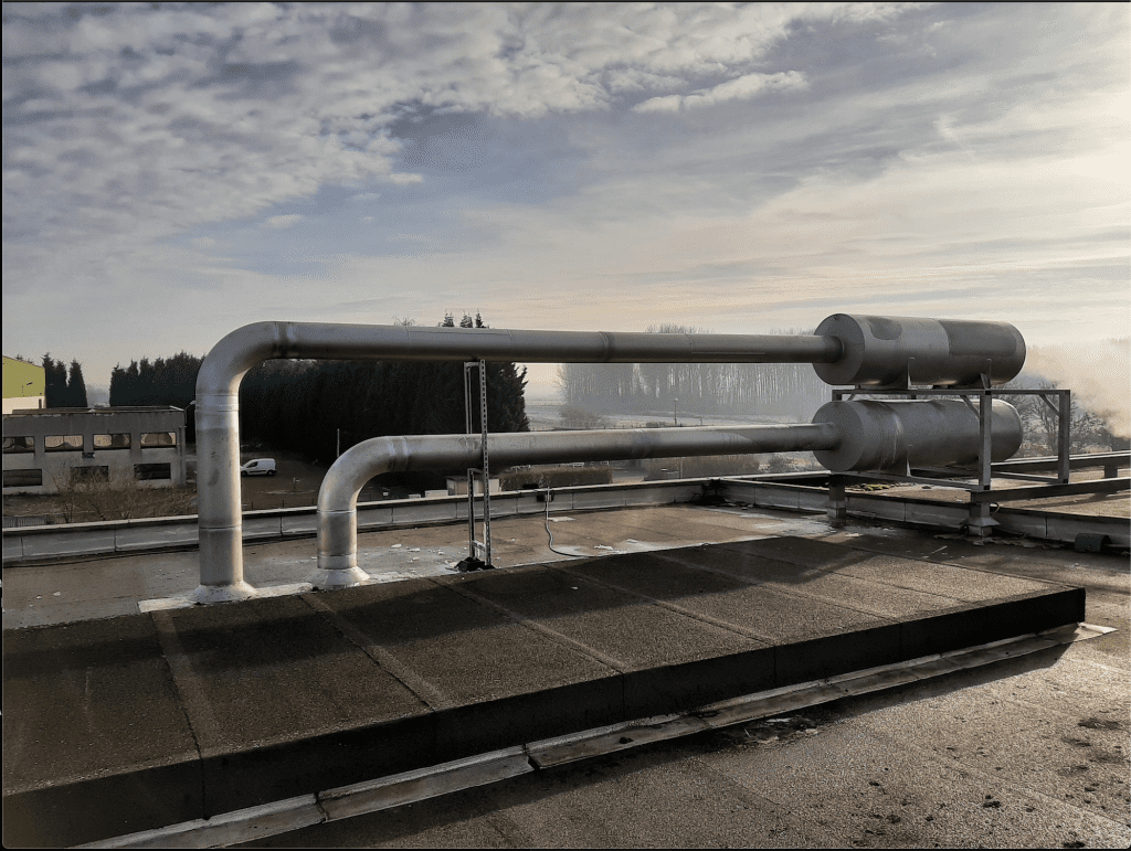 traitement acoustique par silencieux moteur sur une installation