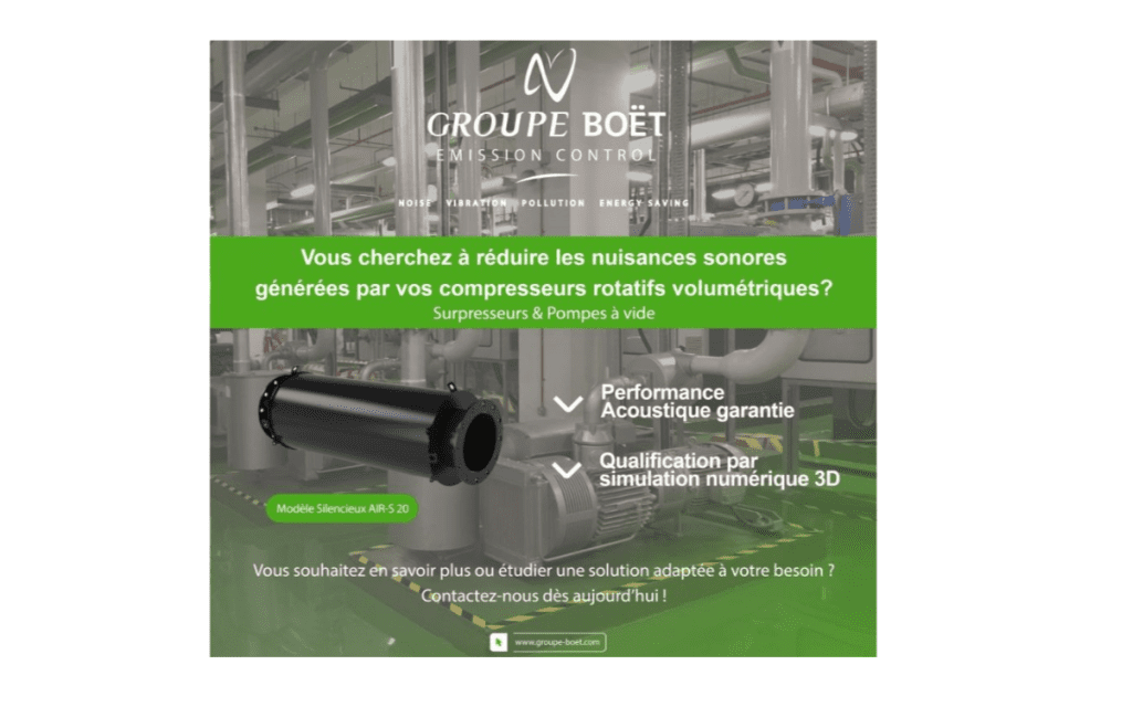 Silencieux AIR-S, silencieux d’air comprimé nouvelle génération avec performance acoustique garantie et qualification par simulation numérique 3D