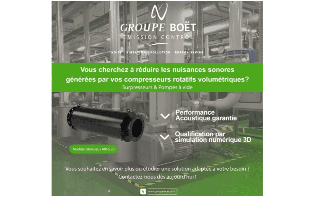 Silencieux AIR-S, silencieux d’air comprimé nouvelle génération avec performance acoustique garantie et qualification par simulation numérique 3D