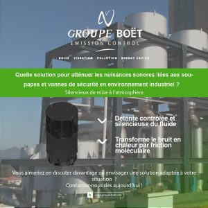 Silencieux de mise à l’atmosphère – réduction du bruit de détente de vapeur ou d’air comprimé